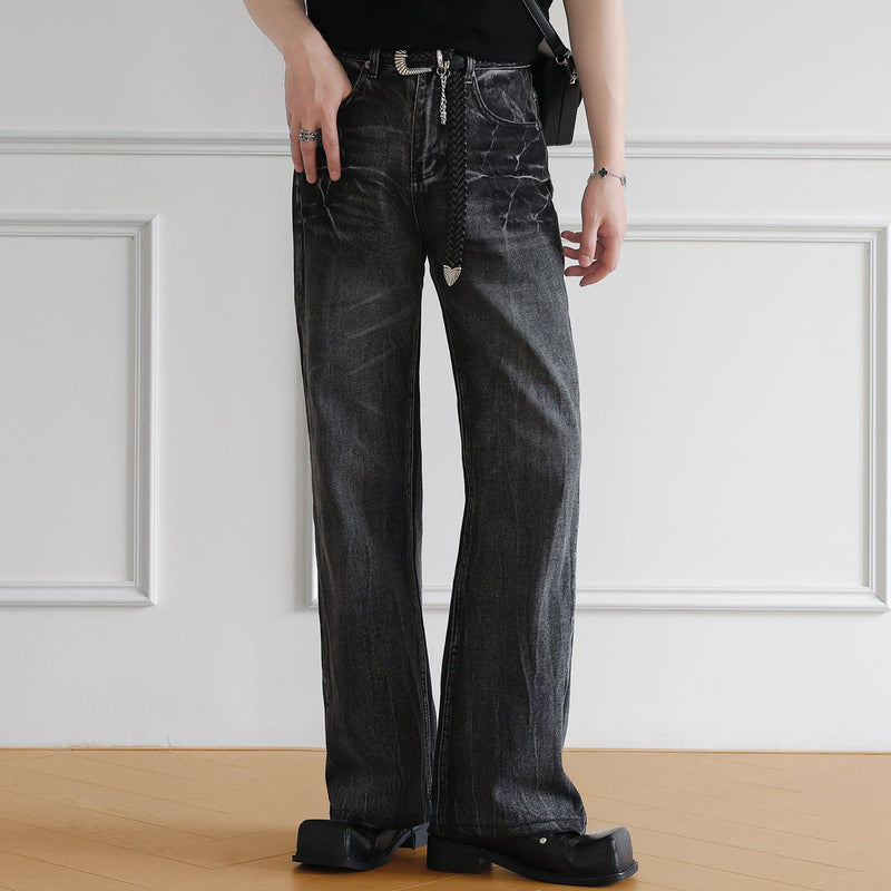MODEFREAKのウォッシュドデザインストレートデニムパンツ mf3414の画像
