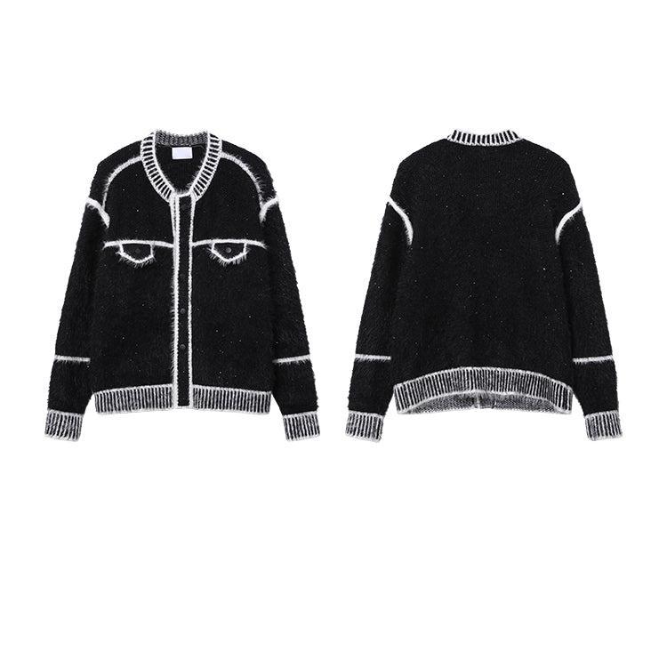 Bicolor Mohair Touch Mode Cardigan mf3124