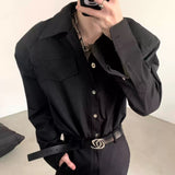 MODEFREAKのモードシルエットシルバーボタンシャツ mf3223の画像