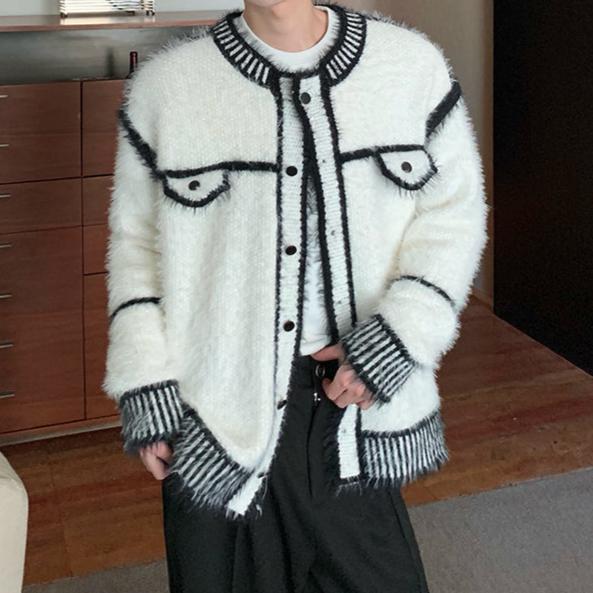 Bicolor Mohair Touch Mode Cardigan mf3124