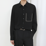 MODEFREAKのバイカラーステッチデザインシャツ mf2172の画像