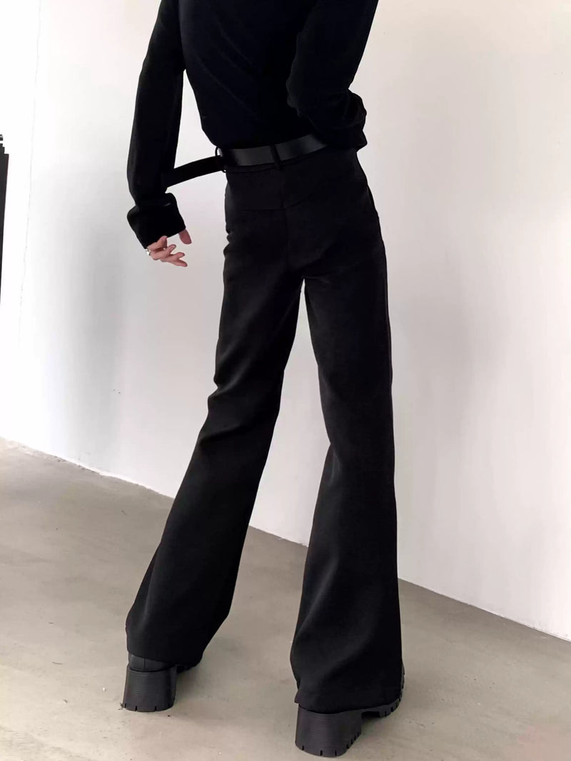 モードスプリットラインフレアスラックス mf3134【韓国モード モードスプリットラインフレアスラックス mf3134【韓国モード