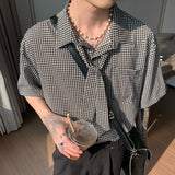 MODEFREAKの【最短即日発送】ボウタイ千鳥柄シャツ mf1859の画像