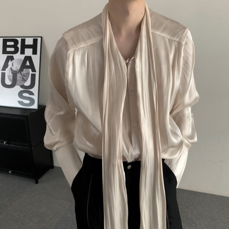 MODEFREAKのラグジュアリーシルクリボンシャツmf2422の画像
