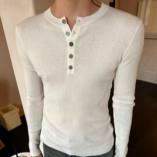 MODEFREAKのヘンリーカラーモードニットプルオーバー mf3514の画像