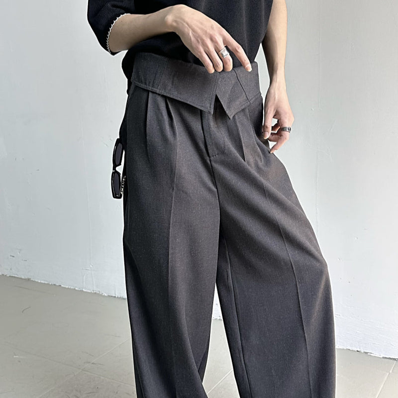 MODEFREAKのハイウエストドレープコリアンスラックス mf3339の画像