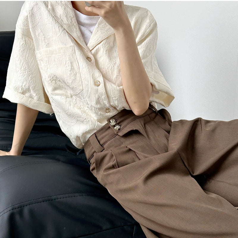 MODEFREAKのエンボスモノトーンクラシカルシャツ mf3382の画像