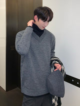 Bicolor Korean high neck knit mf3140