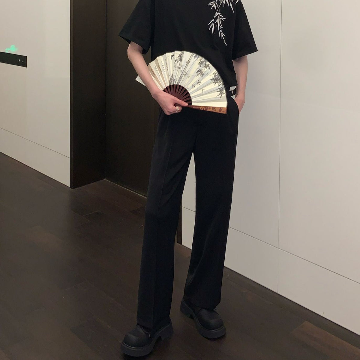 サイドベルトデザインスラックス mf2588【韓国モードファッション】