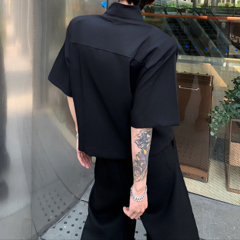 MODEFREAKのハイネックモードジップアップシャツ mf3291の画像