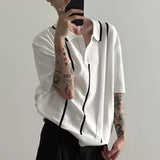 MODEFREAKのモノトーンラインコリアンポロトップス mf3383の画像