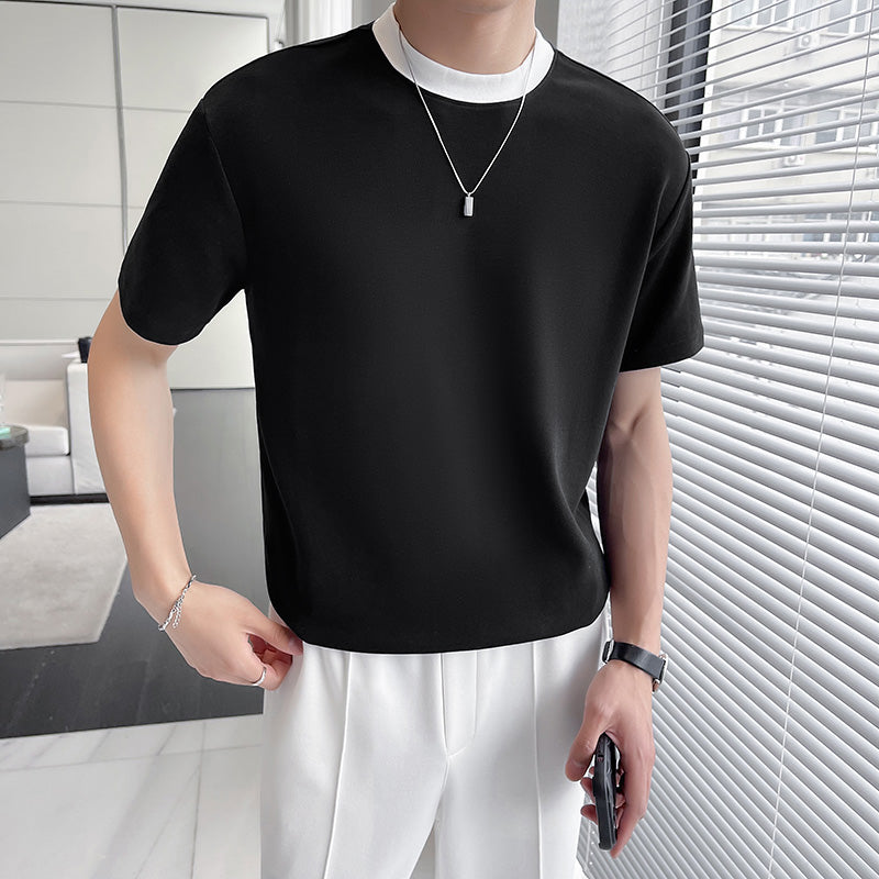 MODEFREAKのネックバイカラーTシャツの画像6