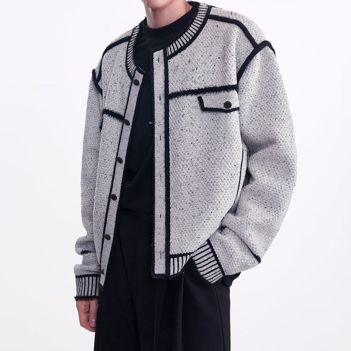MODEFREAKのモノトーンバイカラーカーディガン mf3500の画像