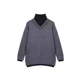 Bicolor Korean high neck knit mf3140