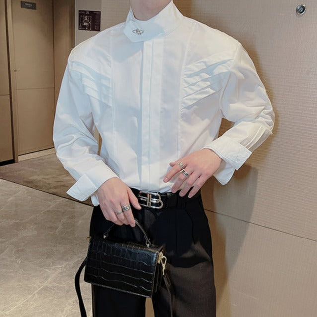 MODEFREAKのタックデザインモノトーンシャツ mf2522の画像1