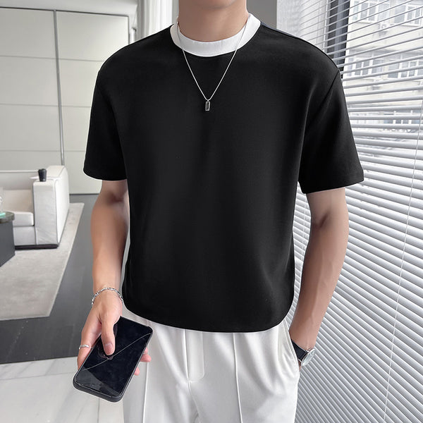 MODEFREAKのネックバイカラーTシャツの画像1