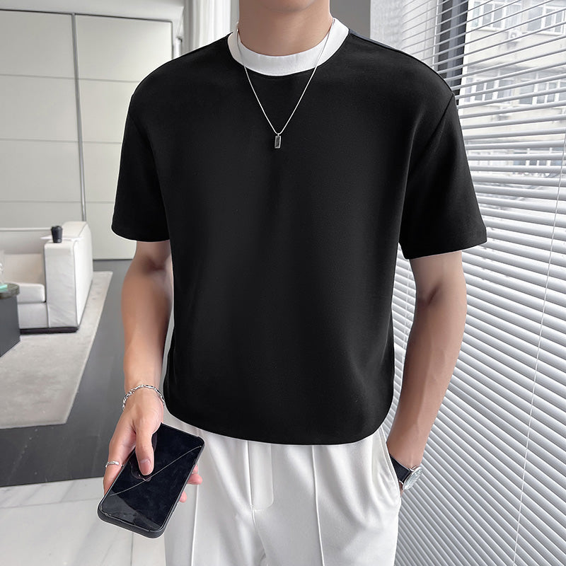 MODEFREAKのネックバイカラーTシャツの画像1