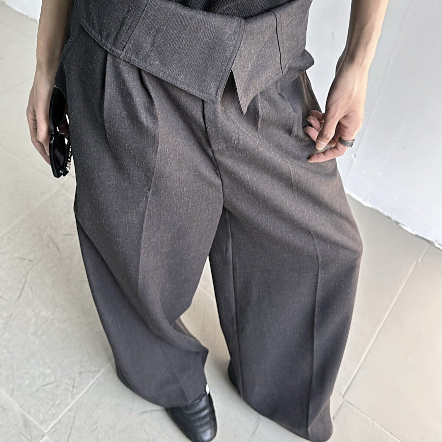 ハイウエストドレープコリアンスラックス mf3339【韓国モード