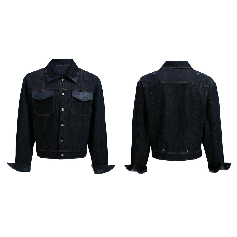 MODEFREAKのクロコバイカラーデニムジャケット mf3490の画像