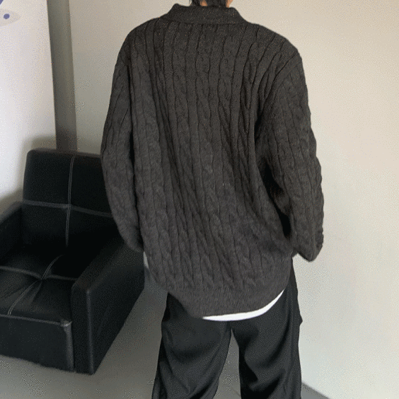 モードVネックカラールーズニット mf2889
