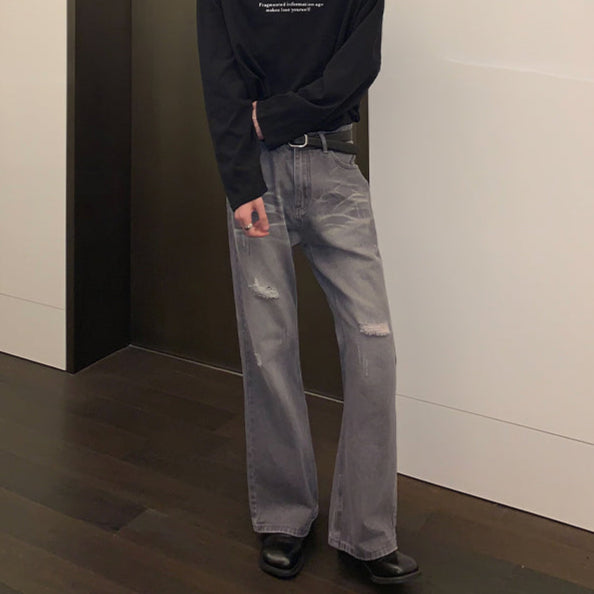 MODEFREAKのウォッシュドダメージデザインデニムパンツ mf3318の画像