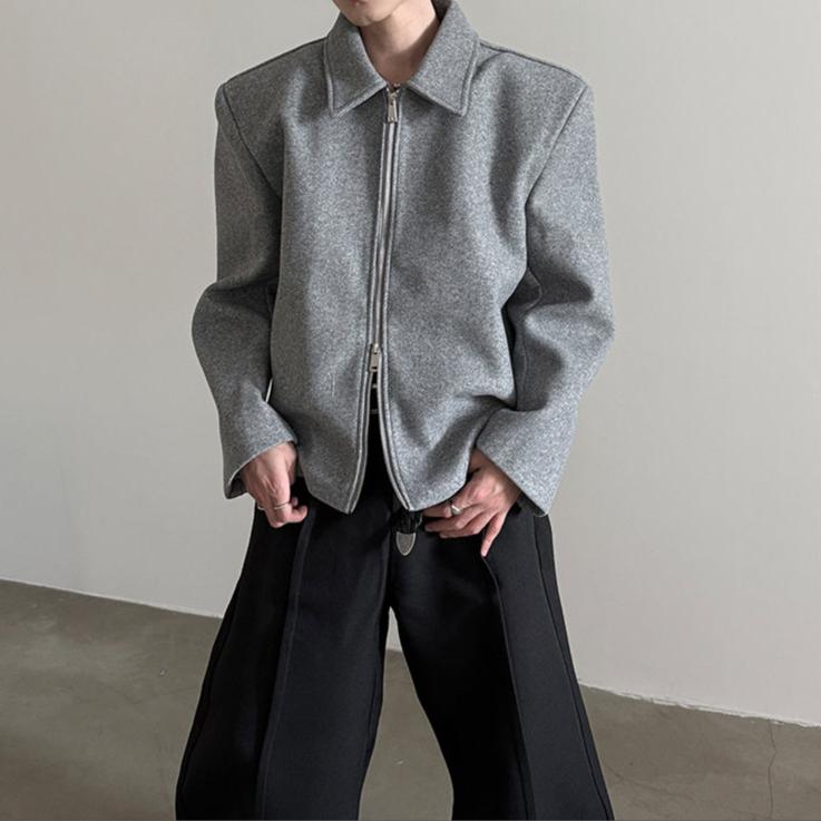 MODEFREAKのジップアップウールショートジャケット mf3005の画像