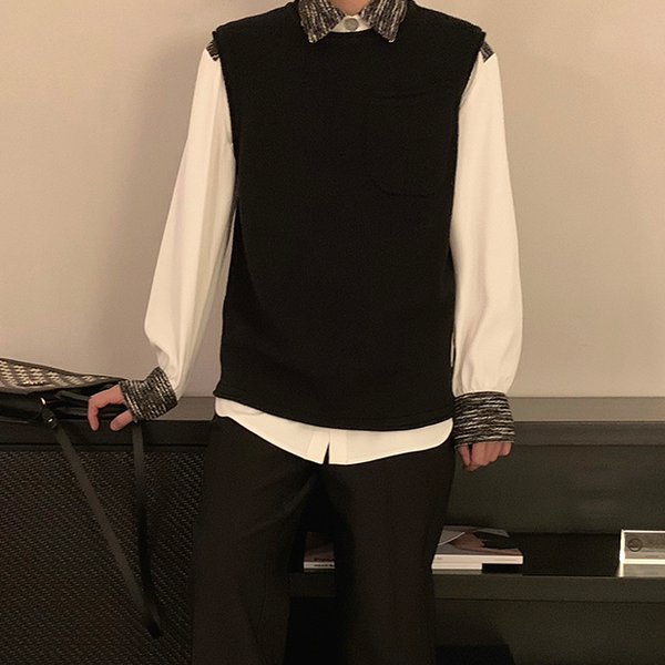 MODEFREAKのクルーネックシンプルベスト mf2191の画像