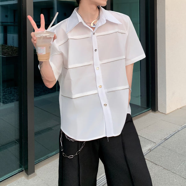 MODEFREAKのジップモードデザインモノトーンシャツ mf3328の画像