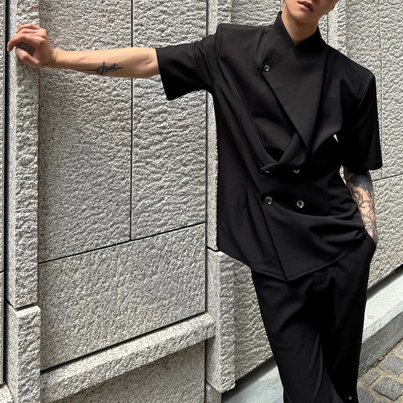MODEFREAKの【6.25新作】アシンメトリーカラーコリアンサマージャケット mf3409の画像
