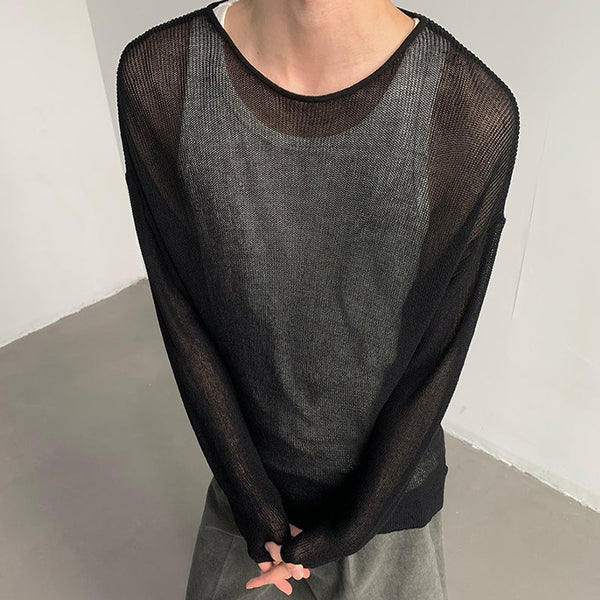 See-through knit top mf2708