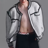 MODEFREAKのコントラストラインデザインカーディガン mf2981の画像