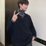 Bicolor Korean high neck knit mf3140