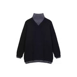 Bicolor Korean high neck knit mf3140