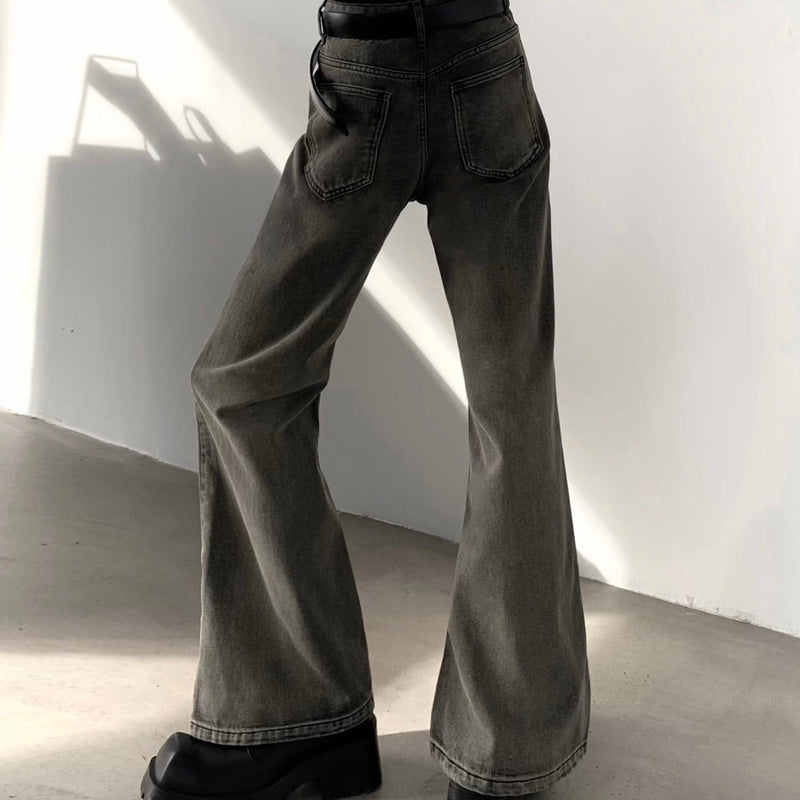 ウォッシュドヴィンテージフレアデニムパンツ mf3074