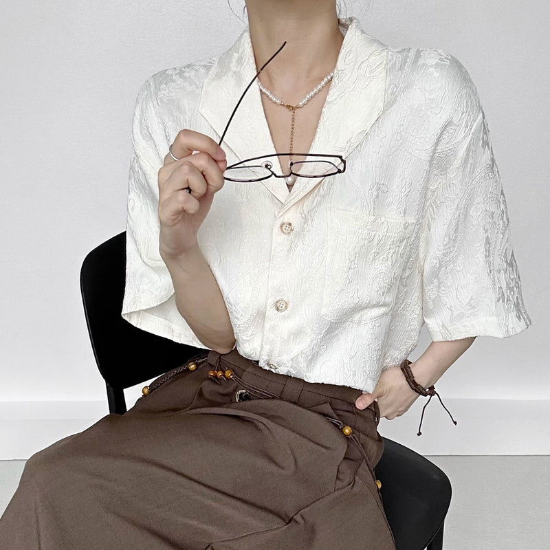 MODEFREAKのエンボスモノトーンクラシカルシャツ mf3382の画像
