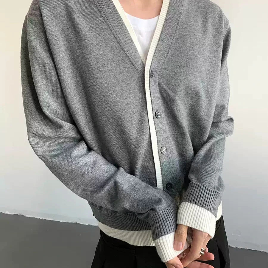 MONSE】 バイカラー ギミック レイヤード カーディガン MONSE】 バイカラー ギミック レイヤード カーディガン