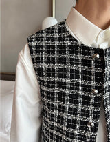 soldout Tweed vest jacket set mf3020