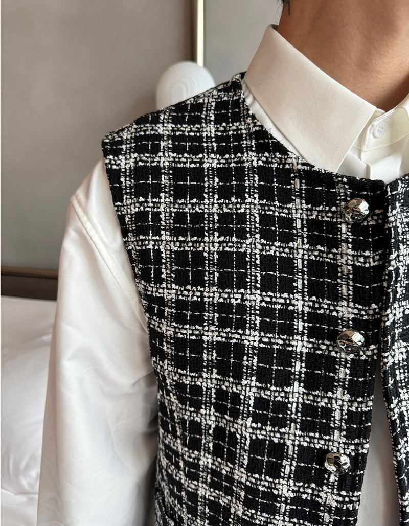 soldout Tweed vest jacket set mf3020