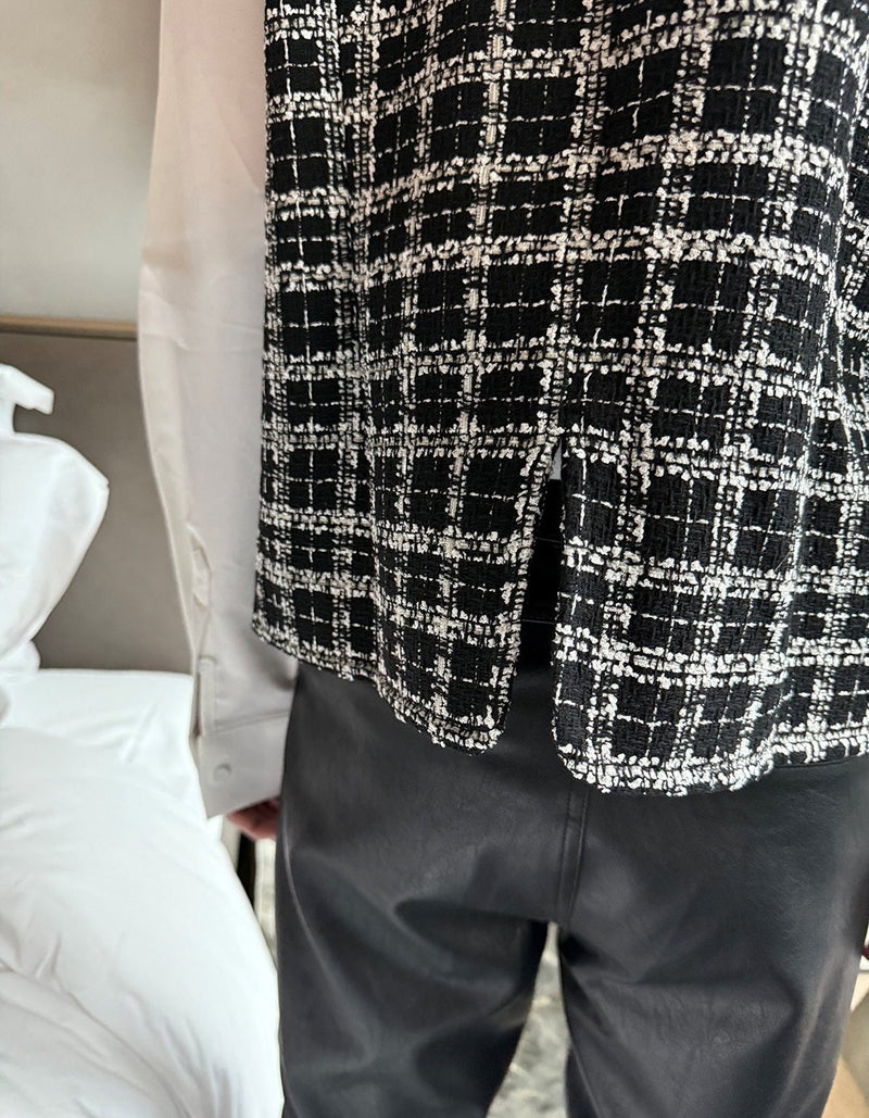 soldout Tweed vest jacket set mf3020