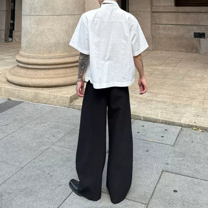 MODEFREAKのプリーツデザインドレープスラックス mf3352の画像