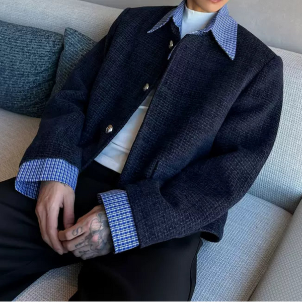 チェックスタイリッシュツイードジャケット mf3207【韓国モード