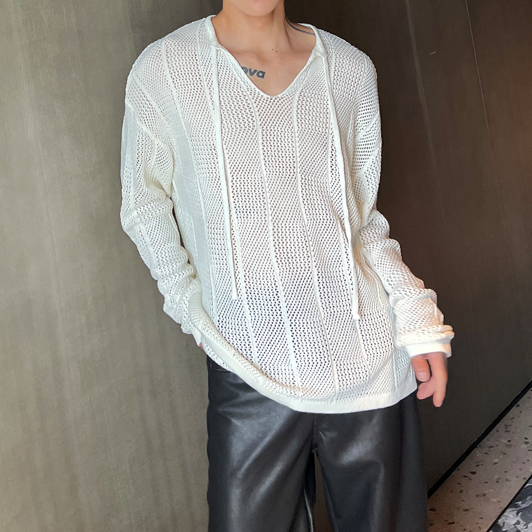 MODEFREAKのライトメッシュコリアンニット mf2936の画像