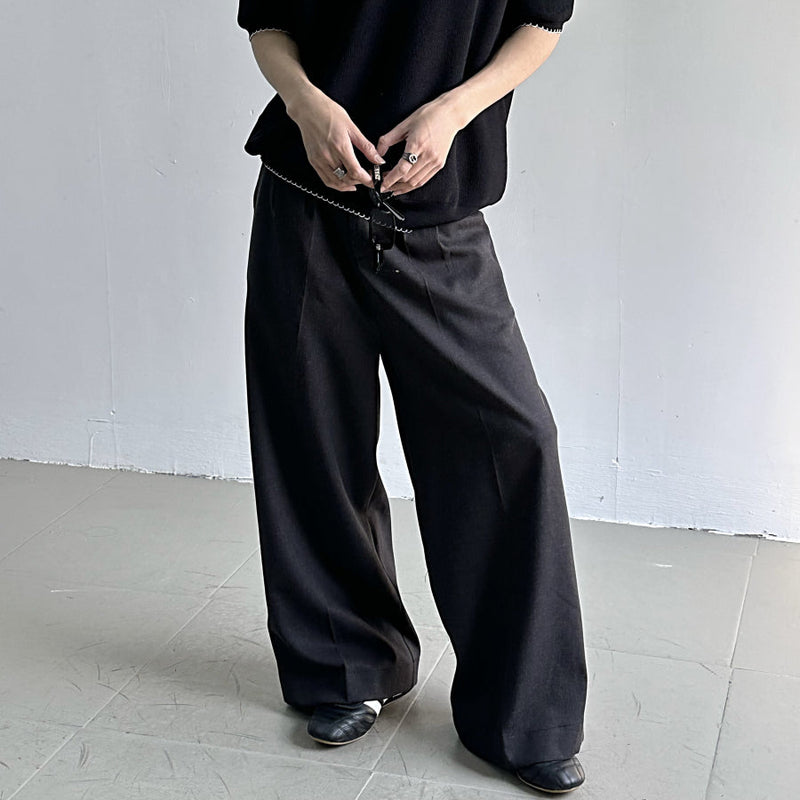 MODEFREAKのハイウエストドレープコリアンスラックス mf3339の画像