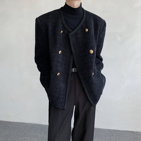 ラグジュアリーダブルツイードジャケット mf2312【韓国モード