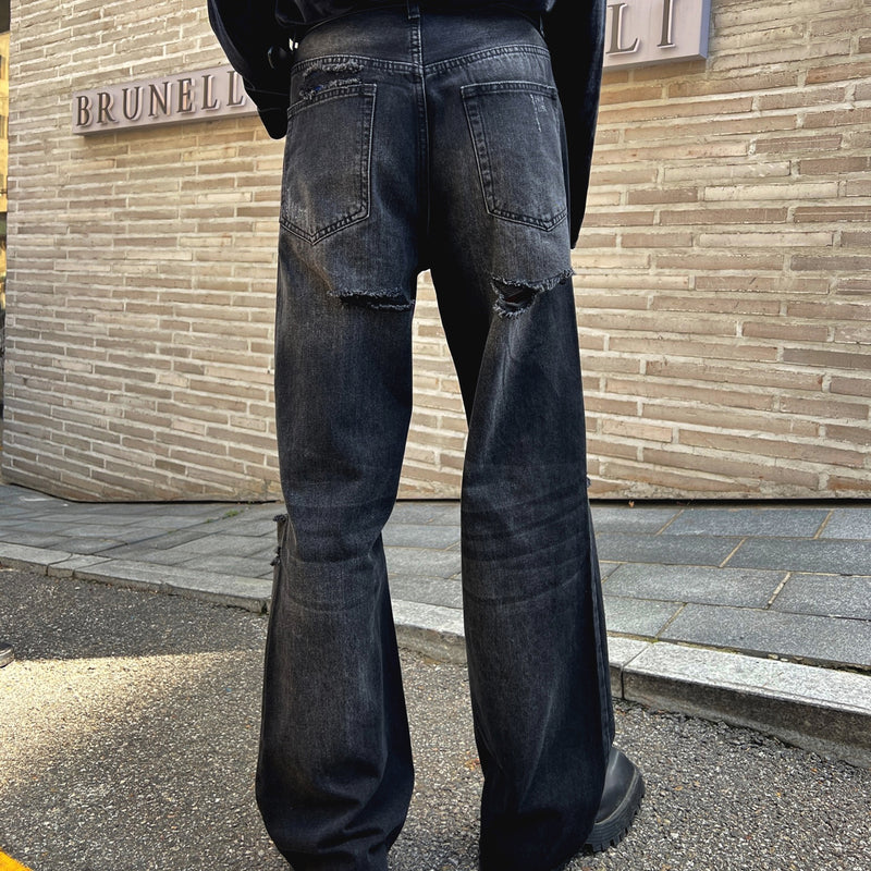 MODEFREAKのストレートダメージジーンズ mf2157の画像