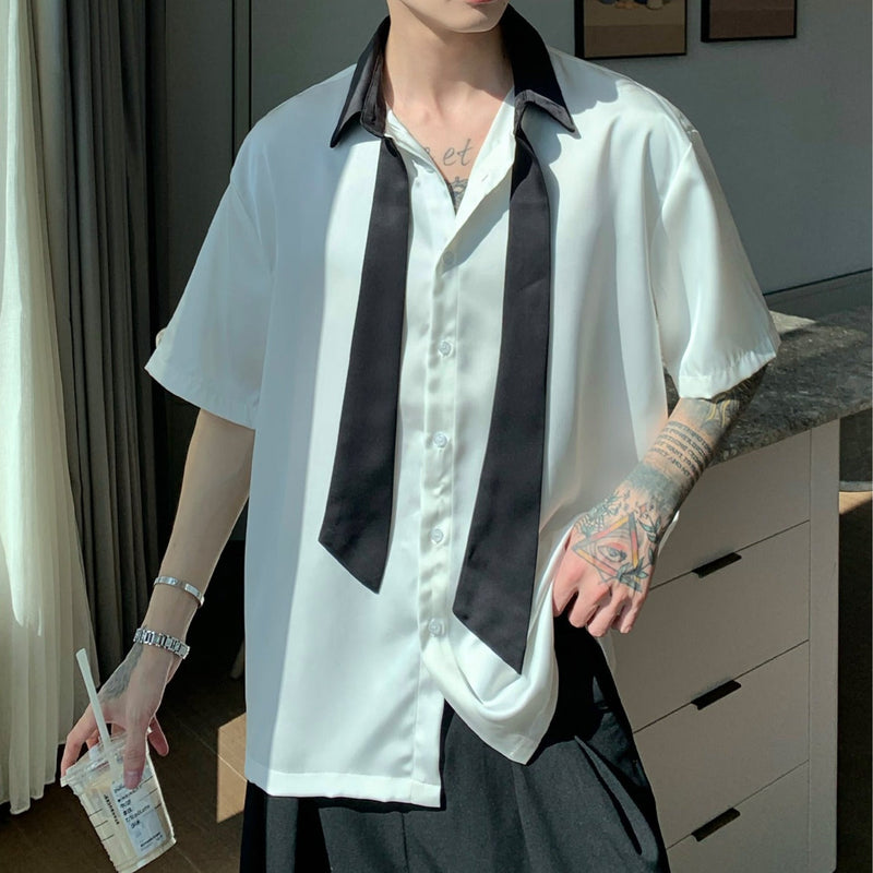 MODEFREAKの【最短即日発送】ボウタイサテンタッチシャツの画像4