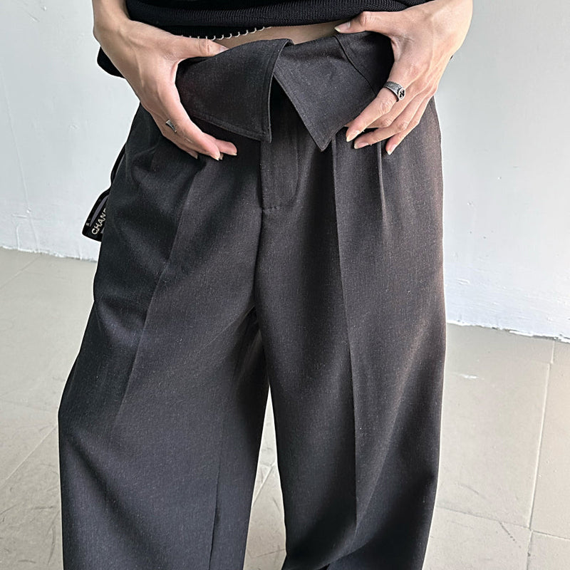 MODEFREAKのハイウエストドレープコリアンスラックス mf3339の画像
