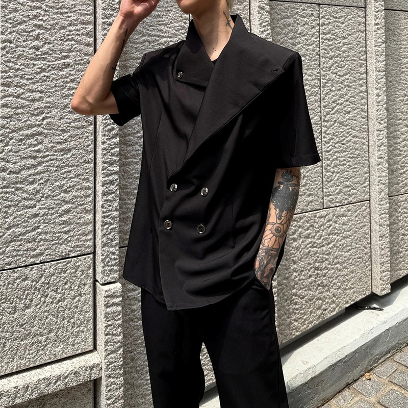 MODEFREAKの【6.25新作】アシンメトリーカラーコリアンサマージャケット mf3409の画像