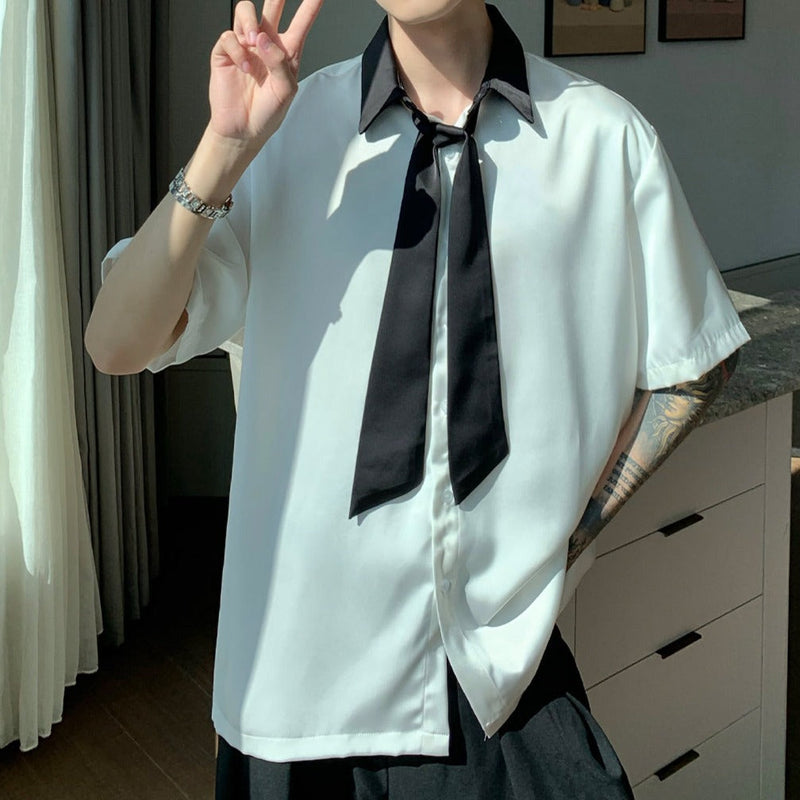 MODEFREAKの【最短即日発送】ボウタイサテンタッチシャツの画像1