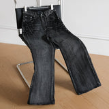 MODEFREAKのウォッシュドデザインストレートデニムパンツ mf3414の画像